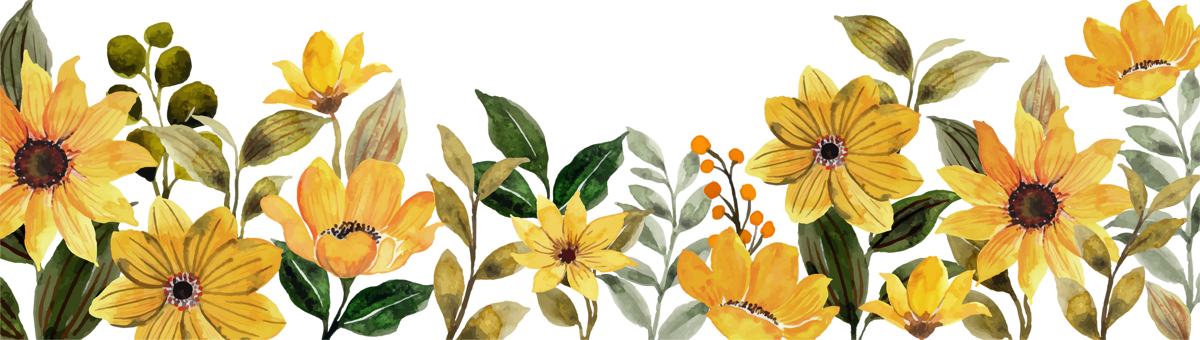 Yellow watercolor flower
