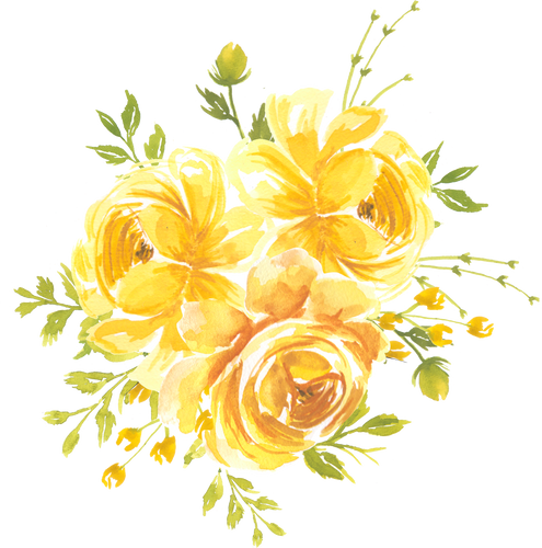 Flower Arrangement Flower Rose Yellow Watercolor